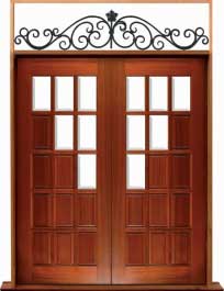 15 panel diagonal: door in frame