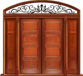 horizontal 4 panel: double door + sidelight on right