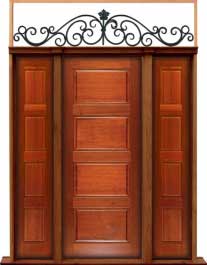 horizontal 4 panel: double door + sidelight on right