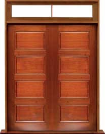 horizontal 4 panel: double door + sidelight on right