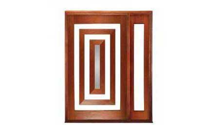 escudo pivot: single door + sidelight on right