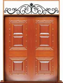 mediterranean: single door + sidelight on left