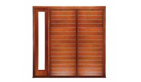 metallic strip: double door + sidelight on left