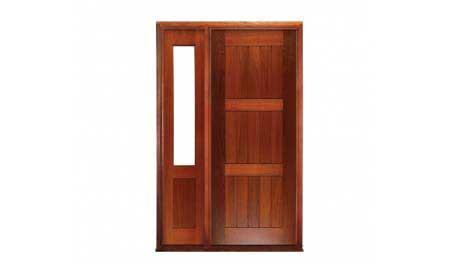 plank & rail: single door + sidelight on left