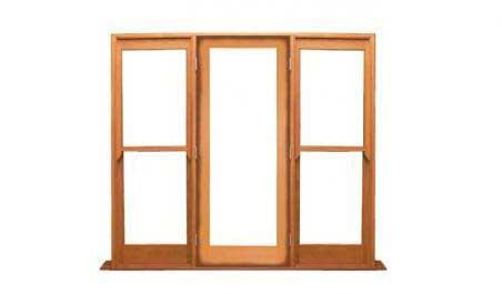 single light: 1 door + 2 doublehung on sides