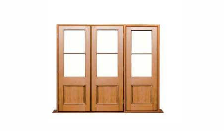 victorian twin light: 2 doors + 1 fixture on right