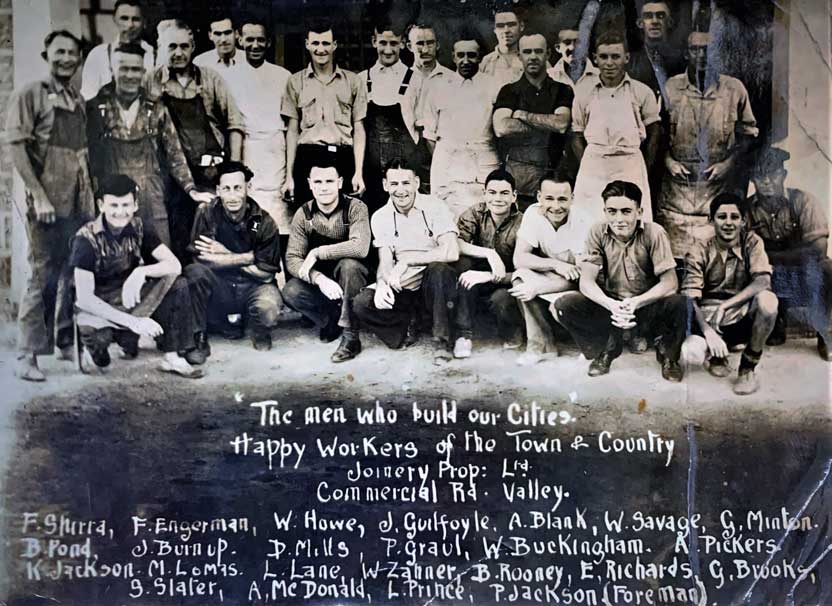 Happy workers of the Town & Country Joinery